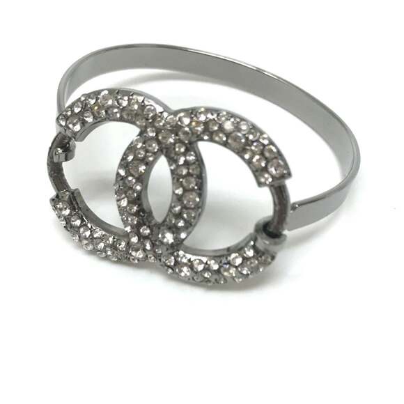 CHANEL Authentic Logo Charm Bracelet